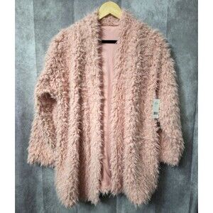 NEW Honeydew Intimates Pink Shag Teddy Coat Women Large Furry Soft Cozycore